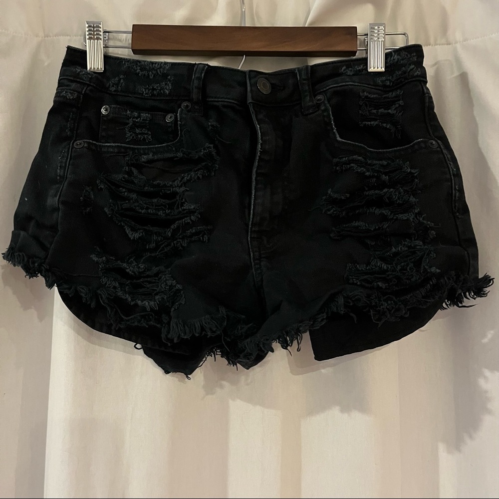 Black Denim Shorts